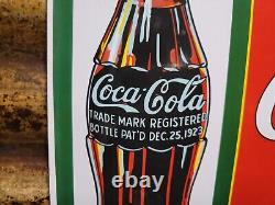 Vintage Coca Cola Porcelain Sign Soda Coke Pop 17 Restaurant Beverage Drink