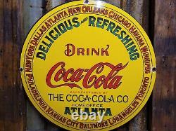 Vintage Coca Cola Porcelain Sign Soda Coke Pop Beverage Store Advertising 16