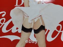 Vintage Coca Cola Porcelain Sign Soda Pop Advertising Coke Marilyn Monroe Woman