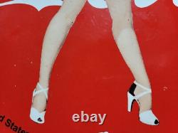 Vintage Coca Cola Porcelain Sign Soda Pop Advertising Coke Marilyn Monroe Woman