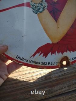 Vintage Coca Cola Porcelain Sign Soda Pop Advertising Marilyn Monroe Playboy
