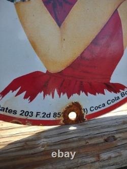 Vintage Coca Cola Porcelain Sign Soda Pop Advertising Marilyn Monroe Playboy