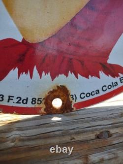 Vintage Coca Cola Porcelain Sign Soda Pop Advertising Marilyn Monroe Playboy