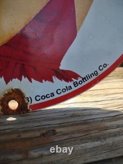 Vintage Coca Cola Porcelain Sign Soda Pop Advertising Marilyn Monroe Playboy