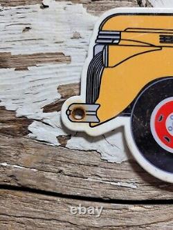 Vintage Coca Cola Porcelain Soda Sign Beverage Carton Truck Delivery Service Rig