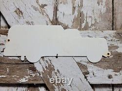 Vintage Coca Cola Porcelain Soda Sign Beverage Carton Truck Delivery Service Rig