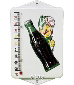 Vintage Coca Cola Porcelain Thermometer Motor Oil Service Station Pump Plate