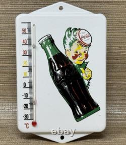 Vintage Coca Cola Porcelain Thermometer Motor Oil Service Station Pump Plate