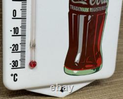Vintage Coca Cola Porcelain Thermometer Motor Oil Service Station Pump Plate