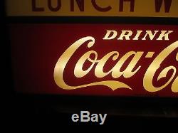Vintage Coca Cola Price Bros. Lunch With Us Light Up Original Sign No Reserve