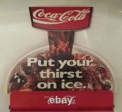 Vintage Coca Cola Put Your Thirst On Ice Oda Fountain Topper Sign Advertisment