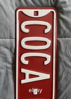 Vintage Coca Cola Rd Sign Large 30inch Embossed Enamel Sign