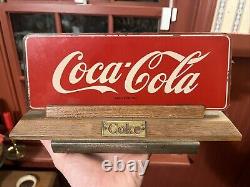 Vintage Coca-Cola Reversed Painting on Glass Advertising Sign Rare Price Bros