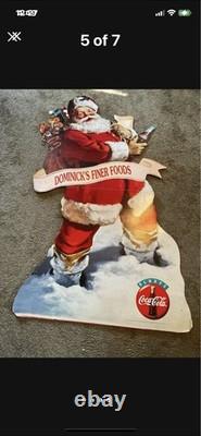 Vintage Coca Cola Santa Advertising Standee Life Size Rare Dominick's Food Store