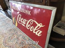 Vintage Coca Cola Sign 1947 56 X 32 Embossed