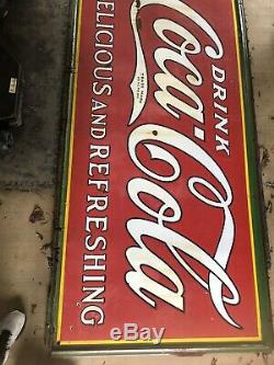 Vintage Coca-Cola Sign 4x8 From 1932 Great Condition! Make Offer! Rare