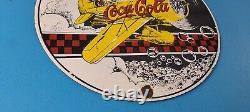 Vintage Coca Cola Sign Airplane Beverage Soda Gas Pump Plate Porcelain Sign