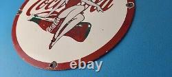 Vintage Coca Cola Sign Betty Boop Bottle Doll Gas Pump Porcelain Sign