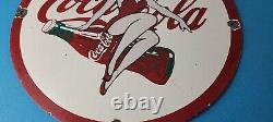 Vintage Coca Cola Sign Betty Boop Bottle Doll Gas Pump Porcelain Sign