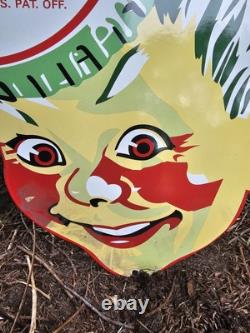 Vintage Coca Cola Sign Coke Porcelain Sign 18 Soda Pop Beverage Sprite Boy Head