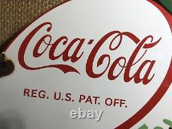 Vintage Coca Cola Sign Coke Porcelain Sign 18 Soda Pop Beverage Sprite Boy Head