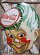 Vintage Coca Cola Sign Coke Porcelain Sign 40 Soda Pop Beverage Bottle Boy Head