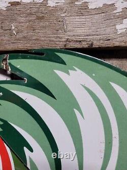 Vintage Coca Cola Sign Coke Porcelain Sign 40 Soda Pop Beverage Bottle Boy Head