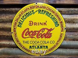 Vintage Coca Cola Sign Coke Porcelain Sign Soda Pop Atlanta Beverage Coke Bottle