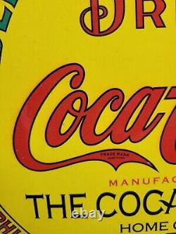 Vintage Coca Cola Sign Coke Porcelain Sign Soda Pop Atlanta Beverage Coke Bottle