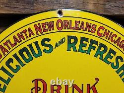 Vintage Coca Cola Sign Coke Porcelain Sign Soda Pop Atlanta Beverage Coke Bottle