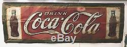 Vintage Coca Cola Sign, Drink Coca Cola Old Original 1930s Vintage Metal Sign