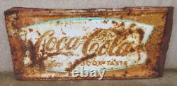 Vintage Coca Cola Sign Fishtail Large Store Sign of Good Taste
