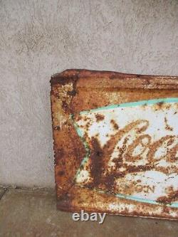 Vintage Coca Cola Sign Fishtail Large Store Sign of Good Taste