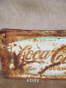 Vintage Coca Cola Sign Fishtail Large Store Sign of Good Taste