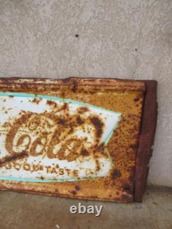 Vintage Coca Cola Sign Fishtail Large Store Sign of Good Taste