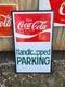 Vintage Coca Cola Sign Handicapped Handicap Parking 28x46 Large Coke Soda Adver