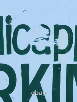 Vintage Coca Cola Sign Handicapped Handicap Parking 28x46 Large Coke Soda Adver