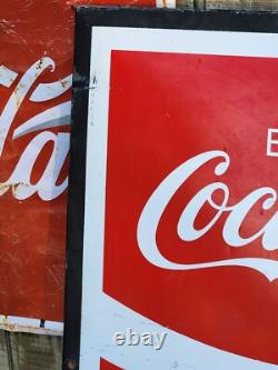 Vintage Coca Cola Sign Handicapped Handicap Parking 28x46 Large Coke Soda Adver