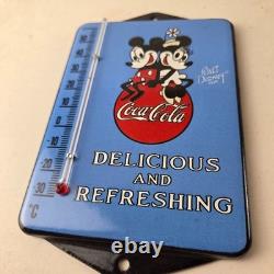 Vintage Coca Cola Sign Mickey Soda Gas Pump Porcelain Ad Thermometer Sign Vintage Coca Cola Sign Mickey Soda Gas Pump Porcelain Ad Thermometer Sign