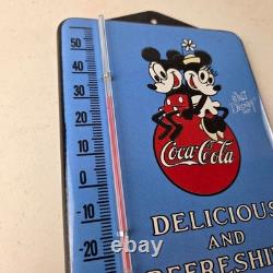 Vintage Coca Cola Sign Mickey Soda Gas Pump Porcelain Ad Thermometer Sign