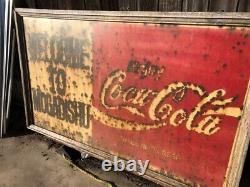 Vintage Coca Cola Sign Mogadishu War Souvenir Rare One of a Kind