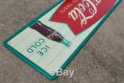Vintage Coca Cola Sign Of Good Taste Ice Cold Metal Fishtail Sign Robertson 54