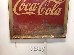 Vintage Coca Cola Sign, Pause Drink Coca Cola Old Original Vintage Metal Sign