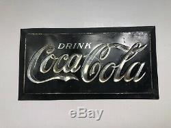 Vintage Coca Cola Sign Tin Over Cardboard 11 x 6 RARE 1910s SHIPS FREE IN USA