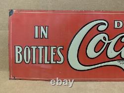 Vintage Coca Cola Sign Tin Tacker Metal Rare Original Bottle Cap Fishtail Gas