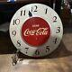 Vintage Coca Cola Silver Clock round metal 1950's Coke Clock