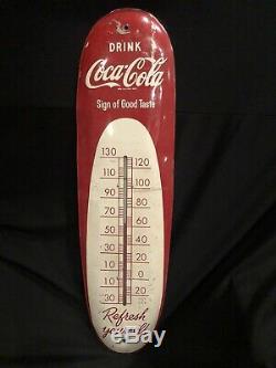 Vintage Coca Cola Soda Advertising Cigar Thermometer Sign