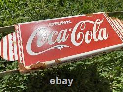 Vintage Coca Cola Soda Coke Porcelain Door Push Bar Sign Country Grocery Store