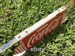 Vintage Coca Cola Soda Coke Porcelain Door Push Bar Sign Country Grocery Store