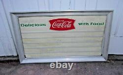 Vintage Coca Cola Soda Diner Menu Board Coke Sign Display Aluminum Frame